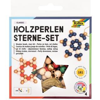 Holzperlen Stern-Set classic