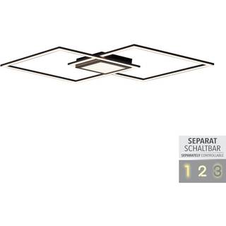 LED-loftlampe Asmin, CCT, sort, 106x37cm