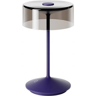 Numotion LED genopladelig bordlampe, blå, glas, IP54, dæmpbar