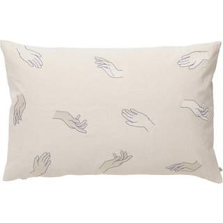 Broste Copenhagen Touch pudebetræk 40x60 cm Intense blue-off white