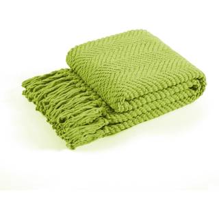 Home Soft Things strikket tweed kast t?ppe 50 i x 60 i citron