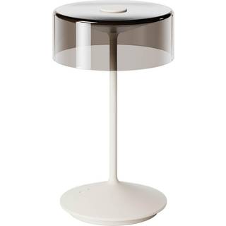 Numotion LED genopladelig bordlampe, beige, glas, IP54, dæmpbar