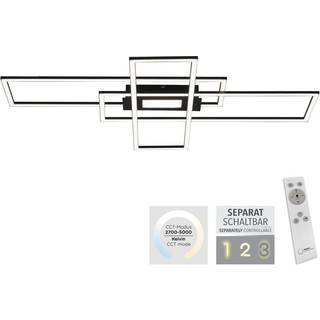 LED-loftlampe Asmin, CCT, sort, 95x17,5 cm