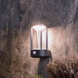 Deko-Light Udendørs væglampe med bevægelsessensor Albaldah, Aluminium/grå/zink, Aluminium, Moderne, Lanterne