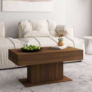 sofabord 96x50x45 cm konstrueret træ brun egetræsfarve