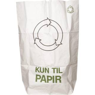 Papirsæk 1-lags 110 liter 70x95+25cm påtrykt "Kun til papir" hvid