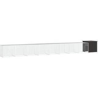 hønsegård 900x91x100 cm galvaniseret stål antracitgrå