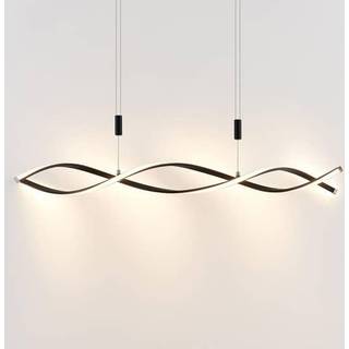 Lindby LED-hængelampe Welina, sort, jern, justerbar
