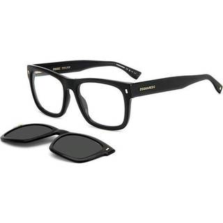 Dsquared2 Mand D2 0100/CS 807/M9 Solbriller Plast Sort Grå Geometrisk Polariseret Clip-on
