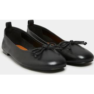 Lts Black Leather Ballerina Pumps In Standard Fit Standard > 7 Lts | Tall Women's Ballerina Pumps - Standard 7