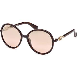 Max Mara Kvinde MM0065 EMME15 52G Solbriller Injiceret Havana Brun Rund Normal Spejl