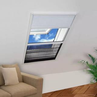 plisseret insektnet til vinduer aluminium 80 x 120 cm med afskygning