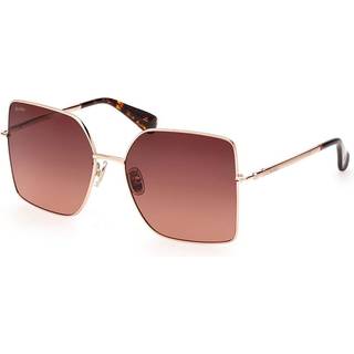 Max Mara Kvinde MM0062-H DESIGN6 50F Solbriller Metal Guld Brun Sommerfugl Normal Skygge