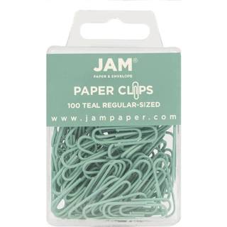 Jampapirfarvede standardpapirklip - lille - teal - 100/pakke