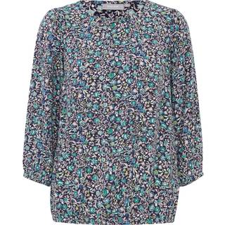 Blomsterprint Bluse, Holly Green AOP, XS