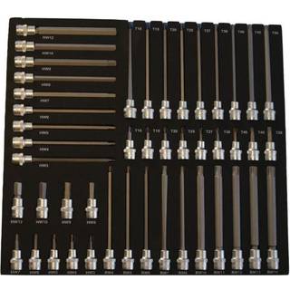 BATO Stifttopsæt 3/8" 6kt., Torx, Ribe, kort/lang. EVA 2/3 (8927)