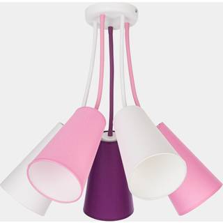 Loftlampe Wire Kids 5 lyskilder, hvid/pink/violet