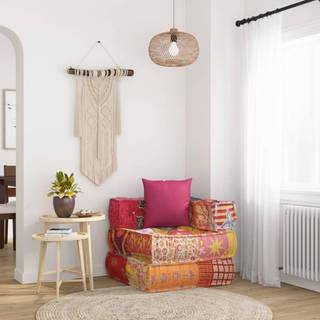 modulsofa med pude stof patchwork