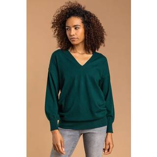 Roman Roman Dark Green V-Neck Long Sleeve Jumper