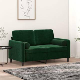 pyntepuder 2 stk. Ø15x50 cm velour mørkegrøn