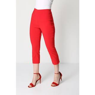 Roman Roman Red Cropped Stretch Capri Trousers