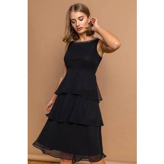 Roman Romersk Chiffonkjole med Udsmykning og Halsudskæring - EU 42 (UK 14)