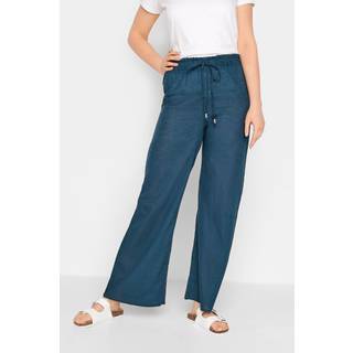 Lts Tall Navy Blue Cotton Wide Leg Beach Trousers Long > 14 Lts | Tall Women's Beach Cover Ups - Long 14