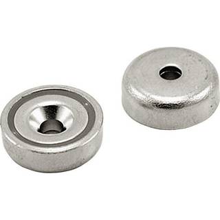 Neodymium Pottemagnet Ø40x8,0 med undersænket skruehul Ø5,5 mm