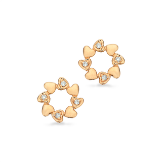 Scrouples Cirkel Øreringe i 14 Karat Guld med Diamanter 0,06 Carat W/SI