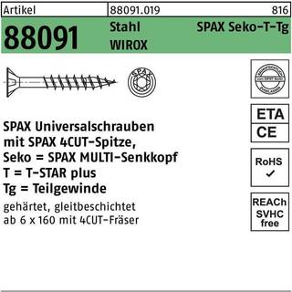 SPAX 0191010400705 Træskrue 4 mm TFT, FZB, ETA-12/0114 Delgevind