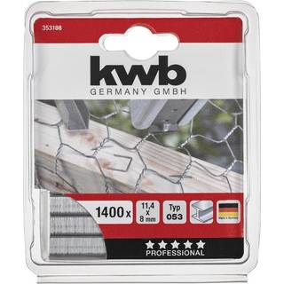 Kwb hæfteklammer 053/353 - Ø8 x 11,4 mm 1400 stk stål