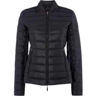 Armani Exchangetil kvinder. 8NYB01YNM4Z1510 Vatteret jakke med navy lynlås (XS), Casual, Polyester, Lange ærmer, Blå