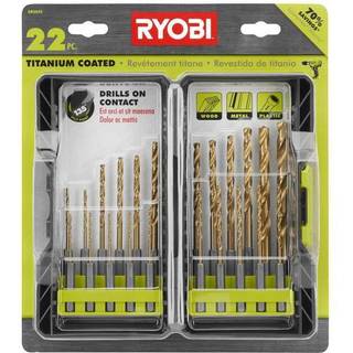 Ryobi AR2042 22 Piece Titanium Coated Drill Bit Set med 135 graders splitpunkt ender