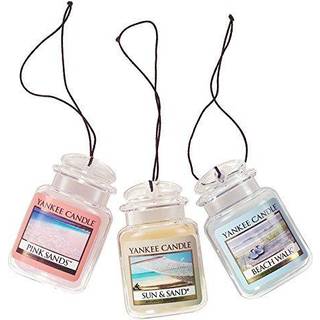 Yankee Candle Car Air Fresheners Hanging Car Jar Ultimate 3-Pack neutraliserer lugt op til 30 dage inkluderer: 1 strandvandring 1 lyser?d sand og