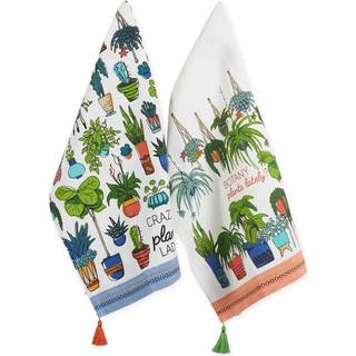 Asst Crazy Plant Lady Printed Vittowel Set/2