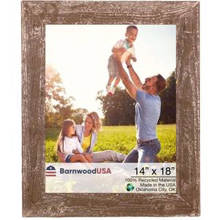 Barnwoodusa | Farmhouse 14x18 Billeder Ramme | 1 1/2 tommer st?bning | 100% genvundet tr? | Rustik | Espresso