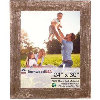 Barnwoodusa | Farmhouse 24x30 Picture Frame | 1 1/2 tommer st?bning | 100% genvundet tr? | Rustik | Espresso