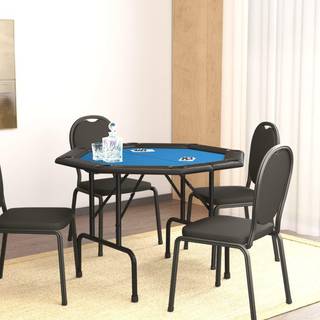 Foldbart Pokerbordplade 8 Pers. 108X108X75 Cm - Blå