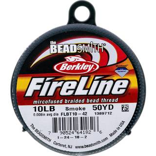 Beadsmith Fireline af Berkley - Mikro -fusioneret flettet tr?d - 10lb. Test 008/.20mm diameter 50 yard spool r?ggr? - super st?rk strengmateriale