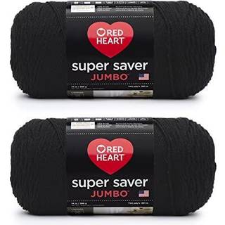 Red Heart Super Saver Jumbo Black Garn - 2 Pack med 396G/14Oz - Akryl - 4 Medium (Worsted) - 744 yards - Strik/hækling