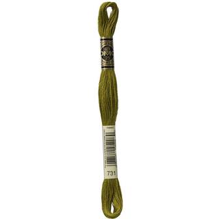 DMC 117-731 Seks Strand Embroidery Cotton Floss Dark Olive Green 8,7-yard