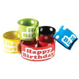 L?rer skabte ressourcer Polka Dots Tillykke med f?dselsdagen Slap Armb?nd 10/pakke