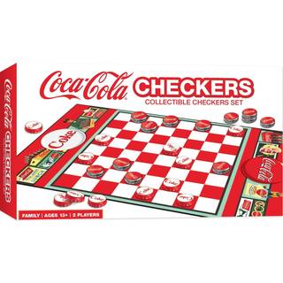 Masterpieces Family Game - Coca -Cola Checkers - Officielt licenseret brætspil til familier