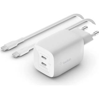 Belkin 65W Dual USB-C oplader (kabel medfølger) - På lager i butik
