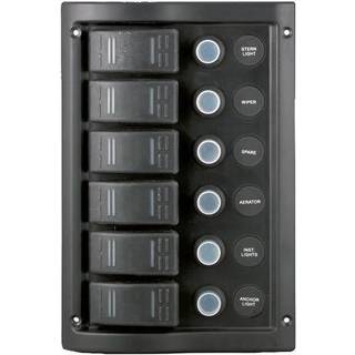 Strømafbryderpanel / sikringspanel, 12 V, 15 A, 3 afbrydere, med automatsikringer