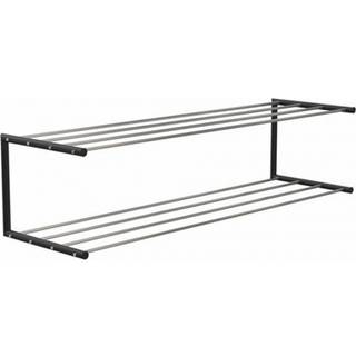Skohylde - 2 hylder, 102 cm, Farve Polerad stål / Svart, Tillbehör Exkl. fötter