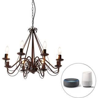 Smart loftslampe rustbrun 8-lys inkl. Wifi B35 - Giuseppe
