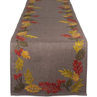 Dii Fall Table D? Kor broderet bordplade til Thanksgiving spisebordløber 14x108 Skimrende blade