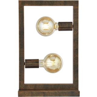 Rustic bordlampe i rustbrun