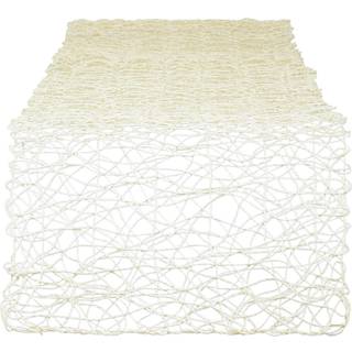 Off-white vævet papirbordsløber 14x72